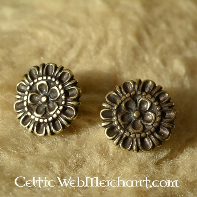 15th Century Floral Belt Fittings (set Of 5 Pieces) 3 15th Century Floral Belt Fittings (set Of 5 Pieces) - Image 3