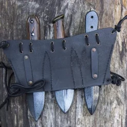 Epic Armoury Belt Holder For 3 LARP Throwing Knives, Black -Medieval Clothing Sales Store belt holder for 3 larp throwing knives black 4