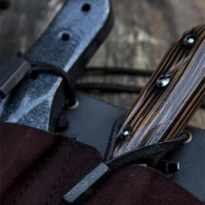 Epic Armoury Belt Holder For 3 LARP Throwing Knives, Brown 5 Epic Armoury Belt Holder For 3 LARP Throwing Knives, Brown - Image 5