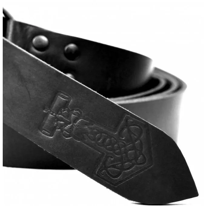 Leonardo Carbone Belt With Thor's Hammer, Black 2 Leonardo Carbone Belt With Thor's Hammer, Black - Image 2