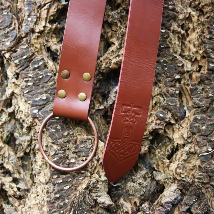 Leonardo Carbone Belt With Thor's Hammer, Brown 1 Leonardo Carbone Belt With Thor's Hammer, Brown