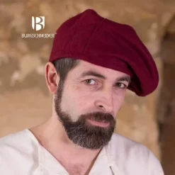 Burgschneider Beret Harald Wool, Red 5 Burgschneider Beret Harald Wool, Red -Medieval Clothing Sales Store beret harald wool red 2
