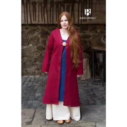 Burgschneider Birka Cloak Aslaug Wool, Red -Medieval Clothing Sales Store birka cloak aslaug wool red 2