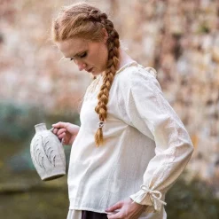 Leonardo Carbone Blouse Fleur Cream -Medieval Clothing Sales Store blouse fleur cream 4