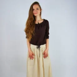 Leonardo Carbone Blouse Julia Dark Brown 6 Leonardo Carbone Blouse Julia Dark Brown -Medieval Clothing Sales Store blouse julia dark brown 2