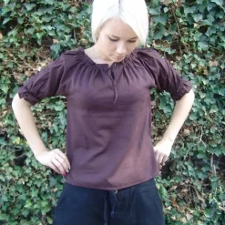Leonardo Carbone Blouse Julia Dark Brown 7 Leonardo Carbone Blouse Julia Dark Brown -Medieval Clothing Sales Store blouse julia dark brown 3