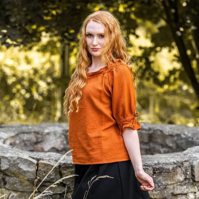 Leonardo Carbone Blouse Julia Ocher 5 Leonardo Carbone Blouse Julia Ocher - Image 5