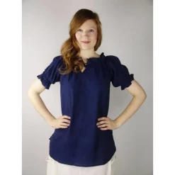 Leonardo Carbone Blouse Morgause, Dark Blue -Medieval Clothing Sales Store blouse morgause dark blue 1