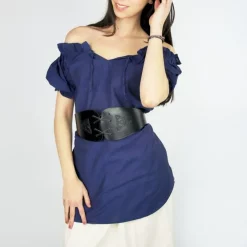 Leonardo Carbone Blouse Morgause, Dark Blue -Medieval Clothing Sales Store blouse morgause dark blue 5