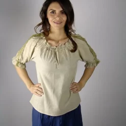 Leonardo Carbone Blouse Rosamund, Natural -Medieval Clothing Sales Store blouse rosamund natural 5