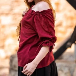 Leonardo Carbone Blouse Rosamund, Red 9 Leonardo Carbone Blouse Rosamund, Red -Medieval Clothing Sales Store blouse rosamund red 3
