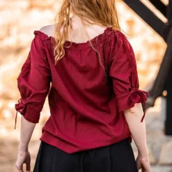 Leonardo Carbone Blouse Rosamund, Red 10 Leonardo Carbone Blouse Rosamund, Red -Medieval Clothing Sales Store blouse rosamund red 4