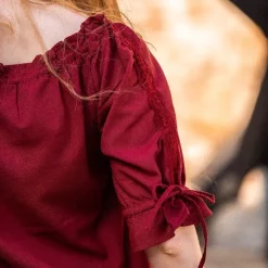 Leonardo Carbone Blouse Rosamund, Red 11 Leonardo Carbone Blouse Rosamund, Red -Medieval Clothing Sales Store blouse rosamund red 5