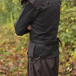 Epic Armoury Braided Sword Belt, Black -Medieval Clothing Sales Store braided sword belt black 2