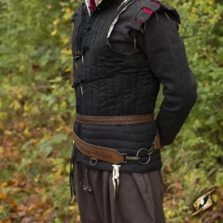 Epic Armoury Braided Sword Belt, Brown -Medieval Clothing Sales Store braided sword belt brown 2