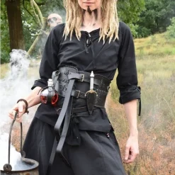 Epic Armoury Broad Waist Belt, Black -Medieval Clothing Sales Store broad waist belt black 4