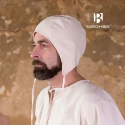 Burgschneider Cap Bertram, Natural -Medieval Clothing Sales Store cap bertram natural 2