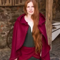 Burgschneider Cape Affra Wool, Red 5 Burgschneider Cape Affra Wool, Red -Medieval Clothing Sales Store cape affra wool red 2