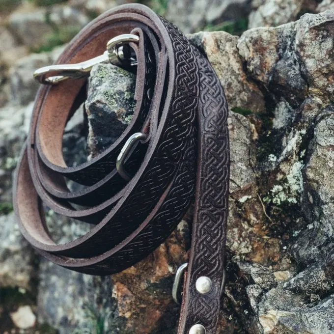 Leonardo Carbone Celtic Dog Leash, Brown 2 Leonardo Carbone Celtic Dog Leash, Brown - Image 2