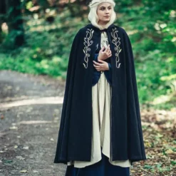 Leonardo Carbone Cloak Serafina, Black -Medieval Clothing Sales Store cloak serafina black 3