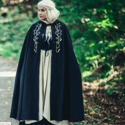 Leonardo Carbone Cloak Serafina, Black -Medieval Clothing Sales Store cloak serafina black 4