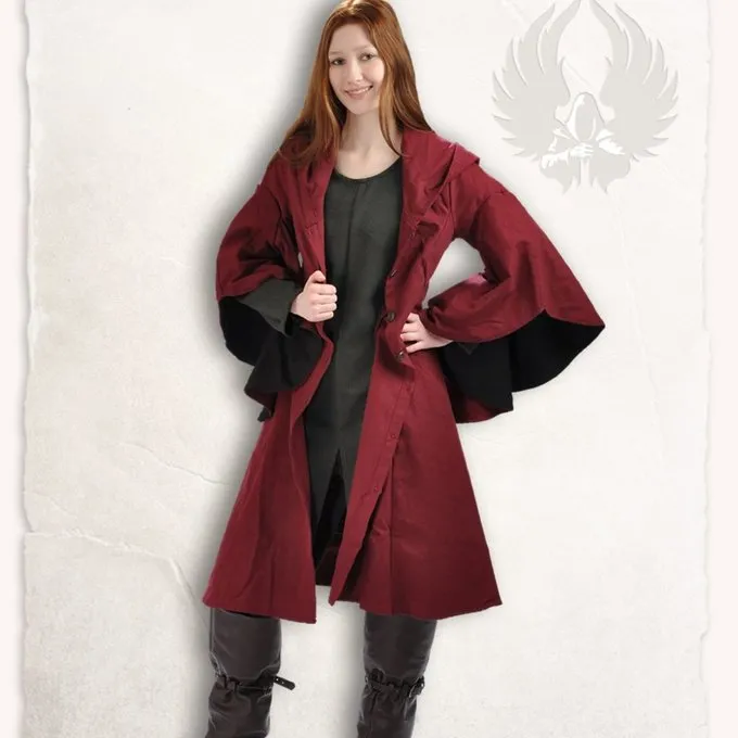 Mytholon Coat Lilian Burgundy Black 2 Mytholon Coat Lilian Burgundy Black - Image 2