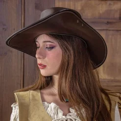 Rawblade Corsair Hat, Brown -Medieval Clothing Sales Store corsair hat brown 5