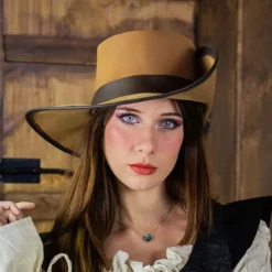 Rawblade Corsair Hat, Light Brown -Medieval Clothing Sales Store corsair hat light brown 2