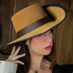 Rawblade Corsair Hat, Light Brown -Medieval Clothing Sales Store corsair hat light brown 4