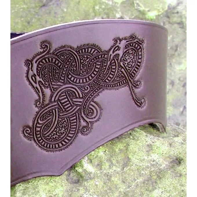 Corset Belt Bertholdin B With Viking Motif, Black Leather 2 Corset Belt Bertholdin B With Viking Motif, Black Leather - Image 2