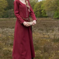 Cotehardie Christina, Wine Red -Medieval Clothing Sales Store cotehardie christina wine red 2
