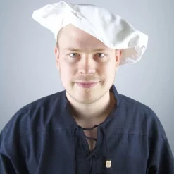 Leonardo Carbone Cotton Beret, Cream -Medieval Clothing Sales Store cotton beret cream 5