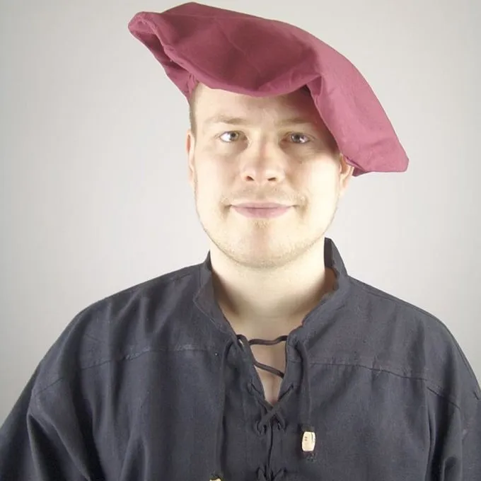 Leonardo Carbone Cotton Beret, Red 6 Leonardo Carbone Cotton Beret, Red - Image 6