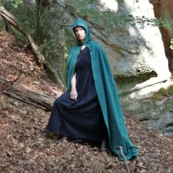 Leonardo Carbone Cotton Cloak, Green -Medieval Clothing Sales Store cotton cloak green 1