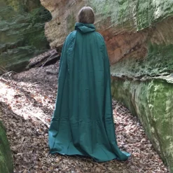 Leonardo Carbone Cotton Cloak, Green -Medieval Clothing Sales Store cotton cloak green 2