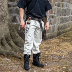 Leonardo Carbone Cotton Trousers Alin, Cream -Medieval Clothing Sales Store cotton trousers alin cream 4