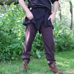 Leonardo Carbone Cotton Trousers Alin, Dark Brown -Medieval Clothing Sales Store cotton trousers alin dark brown 3