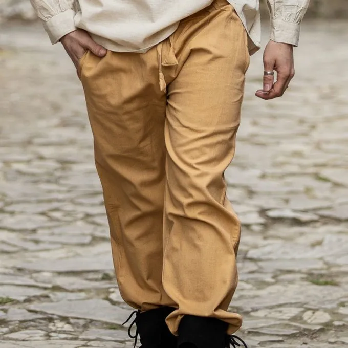 Leonardo Carbone Cotton Trousers Alin, Honey 1 Leonardo Carbone Cotton Trousers Alin, Honey