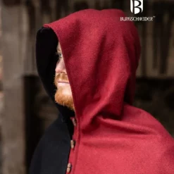 Burgschneider Cowl Dangereuse, Left, Black -Medieval Clothing Sales Store cowl dangereuse left black 2