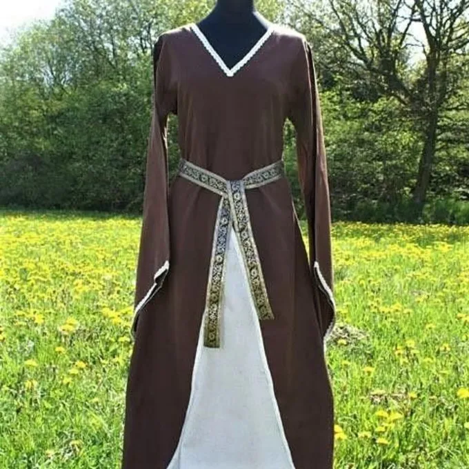 Dress Clara (brown-white) 3 Dress Clara (brown-white) - Image 3