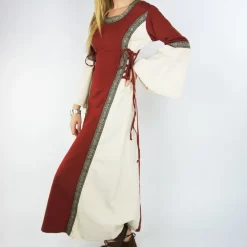 Leonardo Carbone Dress Cleena Cream-red -Medieval Clothing Sales Store dress cleena cream red 4