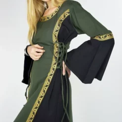 Leonardo Carbone Dress Cleena Green-black -Medieval Clothing Sales Store dress cleena green black 5