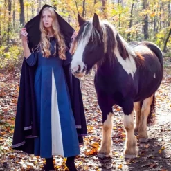 Leonardo Carbone Embroidered Cloak Lyra, Black -Medieval Clothing Sales Store embroidered cloak lyra black 4