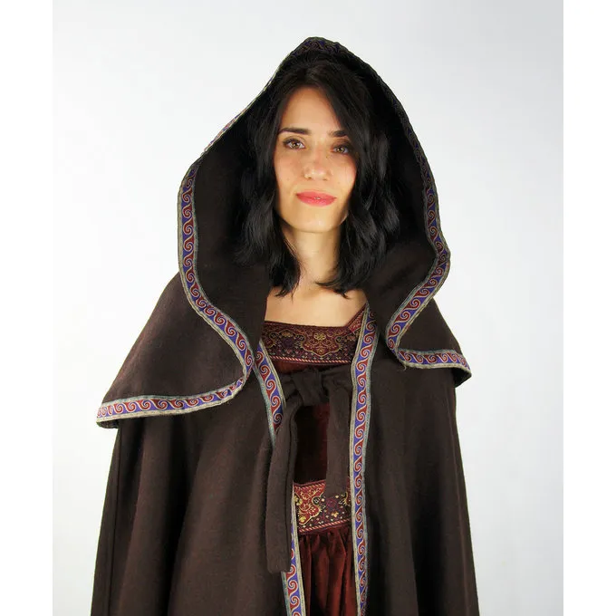 Leonardo Carbone Embroidered Cloak Lyra, Brown 3 Leonardo Carbone Embroidered Cloak Lyra, Brown - Image 3