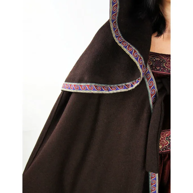 Leonardo Carbone Embroidered Cloak Lyra, Brown 4 Leonardo Carbone Embroidered Cloak Lyra, Brown - Image 4