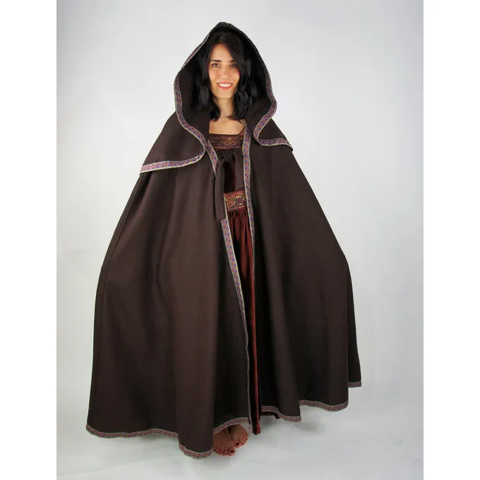 Leonardo Carbone Embroidered Cloak Lyra, Brown 1 Leonardo Carbone Embroidered Cloak Lyra, Brown