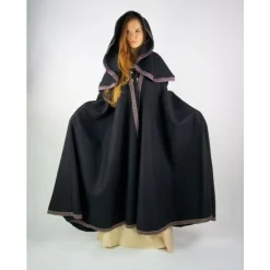 Leonardo Carbone Embroidered Cloak Lyra, Red -Medieval Clothing Sales Store embroidered cloak lyra red 3