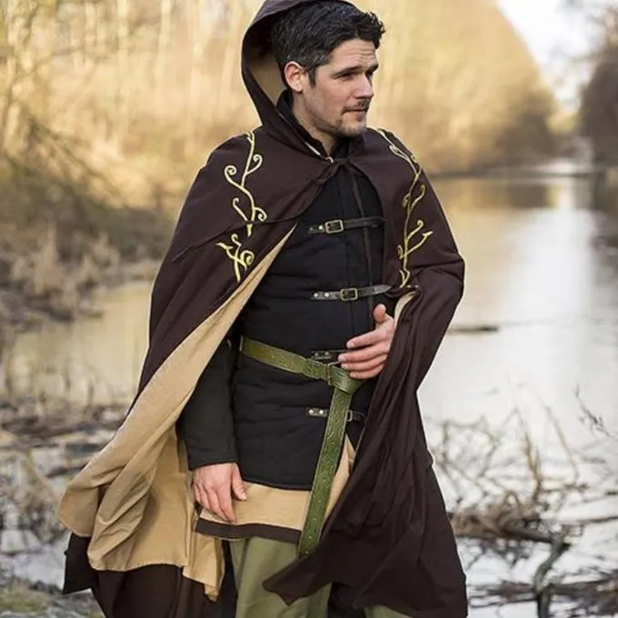 Epic Armoury Embroidered Cloak Terra, Brown 3 Epic Armoury Embroidered Cloak Terra, Brown - Image 3