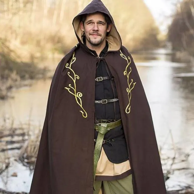 Epic Armoury Embroidered Cloak Terra, Brown 5 Epic Armoury Embroidered Cloak Terra, Brown - Image 5