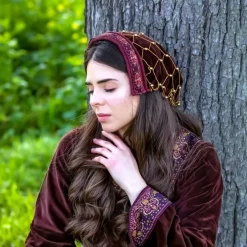 Leonardo Carbone Embroidered Hairnet -Medieval Clothing Sales Store embroidered hairnet 2